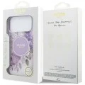 Калъф за iPhone 18 Pro Max / iPhone 17 Pro Max - IML Flowers with Pearl Strap MagSafe - Guess - Лилав
