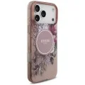 Калъф за iPhone 18 Pro Max / iPhone 17 Pro Max - IML Flowers with Pearl Strap MagSafe - Guess - Розов