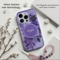 Калъф за iPhone 18 Pro Max / iPhone 17 Pro Max - IML Flowers with Pearl Strap MagSafe - Guess - Розов