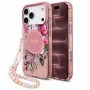 Калъф за iPhone 18 Pro Max / iPhone 17 Pro Max - IML Flowers with Pearl Strap MagSafe - Guess - Розов