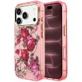 Калъф за iPhone 18 Pro Max / iPhone 17 Pro Max - IML Glitter Blossom Roses MagSafe - Guess - Розов