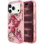 Калъф за iPhone 18 Pro Max / iPhone 17 Pro Max - IML Glitter Blossom Roses MagSafe - Guess - Розов
