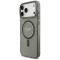 Калъф за iPhone 18 Pro Max / iPhone 17 Pro Max - IML Glitter with Pearl Strap MagSafe - Guess - Черен
