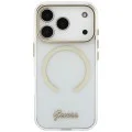 Калъф за iPhone 18 Pro Max / iPhone 17 Pro Max - IML Script Metal MagSafe - Guess - Прозрачен