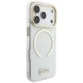 Калъф за iPhone 18 Pro Max / iPhone 17 Pro Max - IML Script Metal MagSafe - Guess - Прозрачен