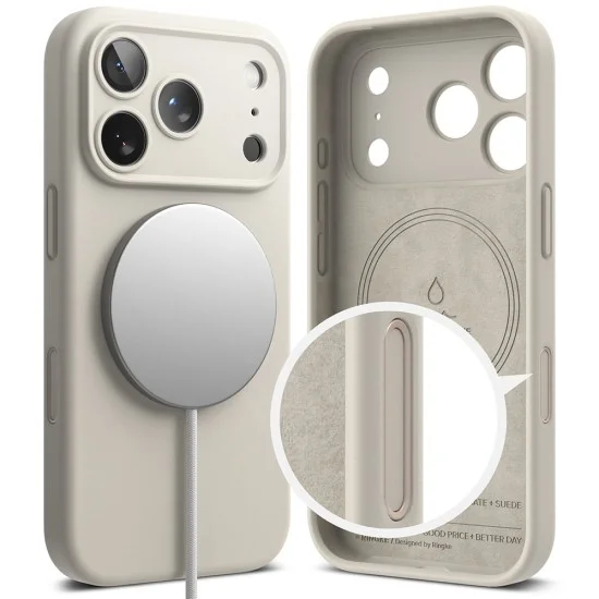 Калъф за iPhone 18 Pro - Silicone MagSafe - Ringke - Каменен
