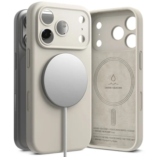 Калъф за iPhone 18 Pro - Silicone MagSafe - Ringke - Каменен