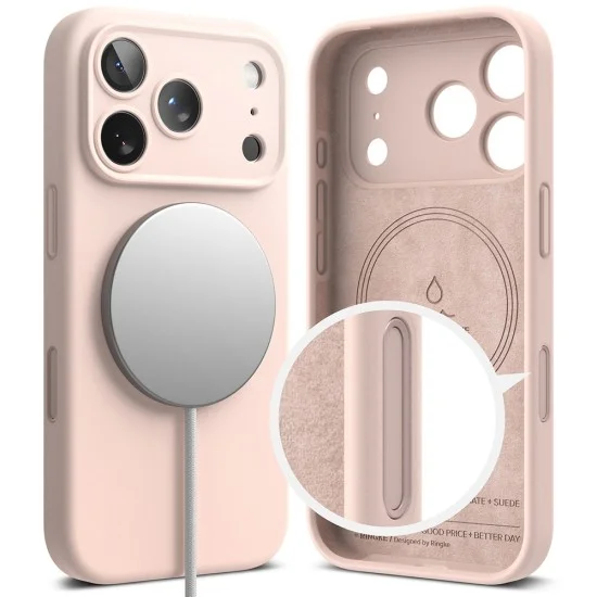 Калъф за iPhone 18 Pro - Silicone MagSafe - Ringke - Розов пясък