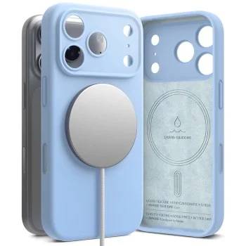 Калъф за iPhone 18 Pro - Silicone MagSafe - Ringke - Светло син