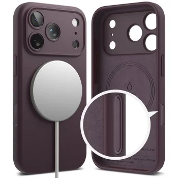 Калъф за iPhone 18 Pro - Silicone MagSafe - Ringke - Тъмно черешов