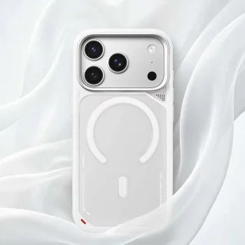 Калъф за iPhone 18 Pro / iPhone 17 Pro - Frosted Heat Dissipation Stand MagSafe - Blueo - Бял