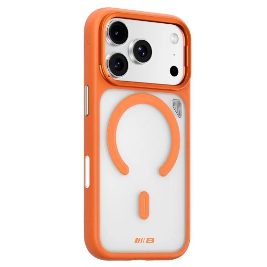 Калъф за iPhone 18 Pro / iPhone 17 Pro - Frosted Heat Dissipation Stand MagSafe - Blueo - Оранжев/Прозрачен
