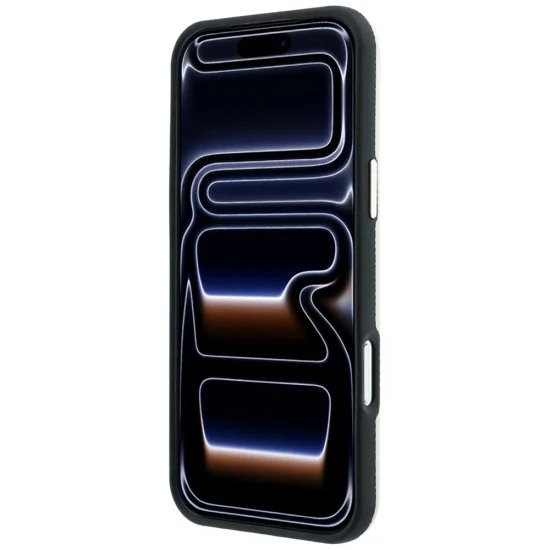 Калъф за iPhone 18 Pro / iPhone 17 Pro - Grained Leather Round Strass Logo MagSafe (GUHMP18L6PSRMDEE) - Guess - Бежов