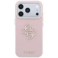 Калъф за iPhone 18 Pro / iPhone 17 Pro - Grained Leather and Big Resin Logo (GUHCP18L6PSS4RGP) - Guess - Розов
