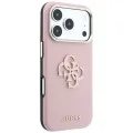 Калъф за iPhone 18 Pro / iPhone 17 Pro - Grained Leather and Big Resin Logo (GUHCP18L6PSS4RGP) - Guess - Розов
