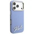 Калъф за iPhone 18 Pro / iPhone 17 Pro - Grained Leather with Resin Sign Logo MagSafe (KLHMP18L6PWKSRSB) - Karl Lagerfeld - Светло син