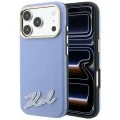 Калъф за iPhone 18 Pro / iPhone 17 Pro - Grained Leather with Resin Sign Logo MagSafe (KLHMP18L6PWKSRSB) - Karl Lagerfeld - Светло син