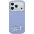 Калъф за iPhone 18 Pro / iPhone 17 Pro - Grained Leather with Resin Sign Logo MagSafe (KLHMP18L6PWKSRSB) - Karl Lagerfeld - Светло син