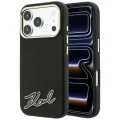 Калъф за iPhone 18 Pro / iPhone 17 Pro - Grained Leather with Resin Sign Logo MagSafe (KLHMP18L6PWKSRSK) - Karl Lagerfeld - Черен