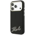 Калъф за iPhone 18 Pro / iPhone 17 Pro - Grained Leather with Resin Sign Logo MagSafe (KLHMP18L6PWKSRSK) - Karl Lagerfeld - Черен