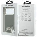 Калъф за iPhone 18 Pro / iPhone 17 Pro - Grained Leather with Resin Sign Logo MagSafe (KLHMP18L6PWKSRSK) - Karl Lagerfeld - Черен