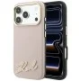 Калъф за iPhone 18 Pro / iPhone 17 Pro - Grained Leather with Resin Sign Logo MagSafe (KLHMP18L6PWKSRSP) - Karl Lagerfeld - Розов