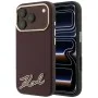 Калъф за iPhone 18 Pro / iPhone 17 Pro - Grained Leather with Resin Sign Logo MagSafe (KLHMP18L6PWKSRSR) - Karl Lagerfeld - Бордо