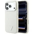 Калъф за iPhone 18 Pro / iPhone 17 Pro - Grained Triangle Logo MagSafe (GUHMP18LPGSMTLSE) - Guess - Бежов
