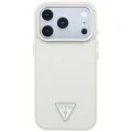 Калъф за iPhone 18 Pro / iPhone 17 Pro - Grained Triangle Logo MagSafe (GUHMP18LPGSMTLSE) - Guess - Бежов
