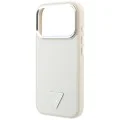 Калъф за iPhone 18 Pro / iPhone 17 Pro - Grained Triangle Logo MagSafe (GUHMP18LPGSMTLSE) - Guess - Бежов