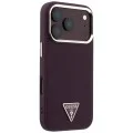 Калъф за iPhone 18 Pro / iPhone 17 Pro - Grained Triangle Logo MagSafe (GUHMP18LPGSMTLSU) - Guess - Бордо