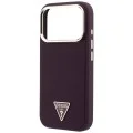 Калъф за iPhone 18 Pro / iPhone 17 Pro - Grained Triangle Logo MagSafe (GUHMP18LPGSMTLSU) - Guess - Бордо