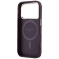 Калъф за iPhone 18 Pro / iPhone 17 Pro - Grained Triangle Logo MagSafe (GUHMP18LPGSMTLSU) - Guess - Бордо