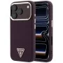 Калъф за iPhone 18 Pro / iPhone 17 Pro - Grained Triangle Logo MagSafe (GUHMP18LPGSMTLSU) - Guess - Бордо