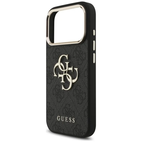 Калъф за iPhone 18 Pro / iPhone 17 Pro - Hardcase 4G Classic Logo with Strap (GUHCP18LP4GMGSCK) - Guess - Черен