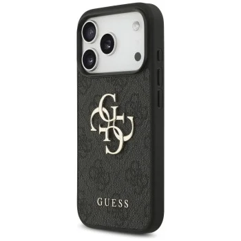 Калъф за iPhone 18 Pro / iPhone 17 Pro - Hardcase 4G Classic Logo with Strap (GUHCP18LP4GMGSK) - Guess - Черен