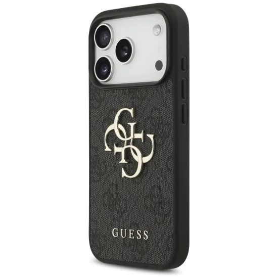 Калъф за iPhone 18 Pro / iPhone 17 Pro - Hardcase 4G Classic Logo with Strap (GUHCP18LP4GMGSK) - Guess - Черен
