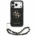 Калъф за iPhone 18 Pro / iPhone 17 Pro - Hardcase 4G Classic Logo with Strap (GUHCP18LP4GMGSK) - Guess - Черен
