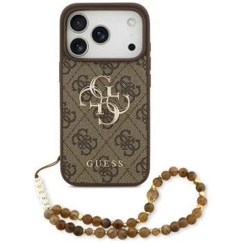 Калъф за iPhone 18 Pro / iPhone 17 Pro - Hardcase 4G Classic Logo with Strap (GUHCP18LP4GMGSW) - Guess - Кафяв