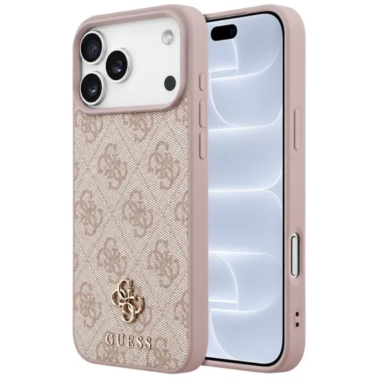Калъф за iPhone 18 Pro / iPhone 17 Pro - Hardcase 4G Small & Classic MagSafe (GUHMP18LP4SM4MP) - Guess - Розов