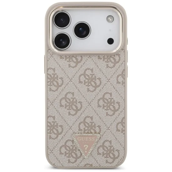 Калъф за iPhone 18 Pro / iPhone 17 Pro - Hardcase 4G Triangle Logo MagSafe (GUHMP18LP4GTDGMP) - Guess - Розов