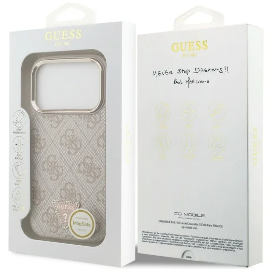 Калъф за iPhone 18 Pro / iPhone 17 Pro - Hardcase 4G Triangle Logo MagSafe (GUHMP18LP4GTDGMP) - Guess - Розов