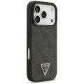 Калъф за iPhone 18 Pro / iPhone 17 Pro - Leather 4G Triangle Strass MagSafe (GUHMP18LP4TDPLK) - Guess - Черен