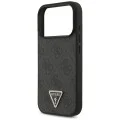 Калъф за iPhone 18 Pro / iPhone 17 Pro - Leather 4G Triangle Strass MagSafe (GUHMP18LP4TDPLK) - Guess - Черен
