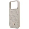 Калъф за iPhone 18 Pro / iPhone 17 Pro - Leather 4G Triangle Strass MagSafe (GUHMP18LP4TDPP) - Guess - Розов