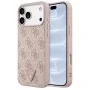 Калъф за iPhone 18 Pro / iPhone 17 Pro - Leather 4G Triangle Strass MagSafe (GUHMP18LP4TDPP) - Guess - Розов