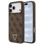 Калъф за iPhone 18 Pro / iPhone 17 Pro - Leather 4G Triangle Strass MagSafe (GUHMP18LP4TDPW) - Guess - Кафяв