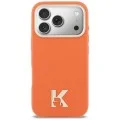 Калъф за iPhone 18 Pro / iPhone 17 Pro - Leather FW with KHead Logo MagSafe (KLHMP18L5PGFKHGO) - Karl Lagerfeld - Оранжев