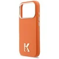 Калъф за iPhone 18 Pro / iPhone 17 Pro - Leather FW with KHead Logo MagSafe (KLHMP18L5PGFKHGO) - Karl Lagerfeld - Оранжев