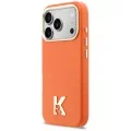 Калъф за iPhone 18 Pro / iPhone 17 Pro - Leather FW with KHead Logo MagSafe (KLHMP18L5PGFKHGO) - Karl Lagerfeld - Оранжев